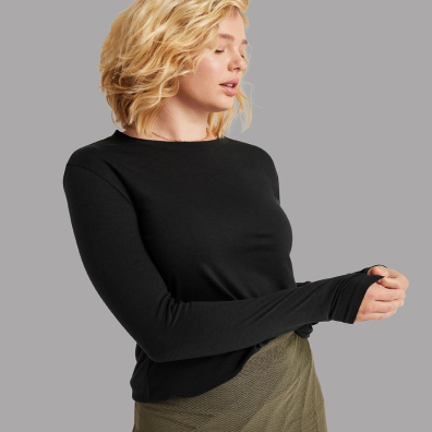 girl in dark clothes